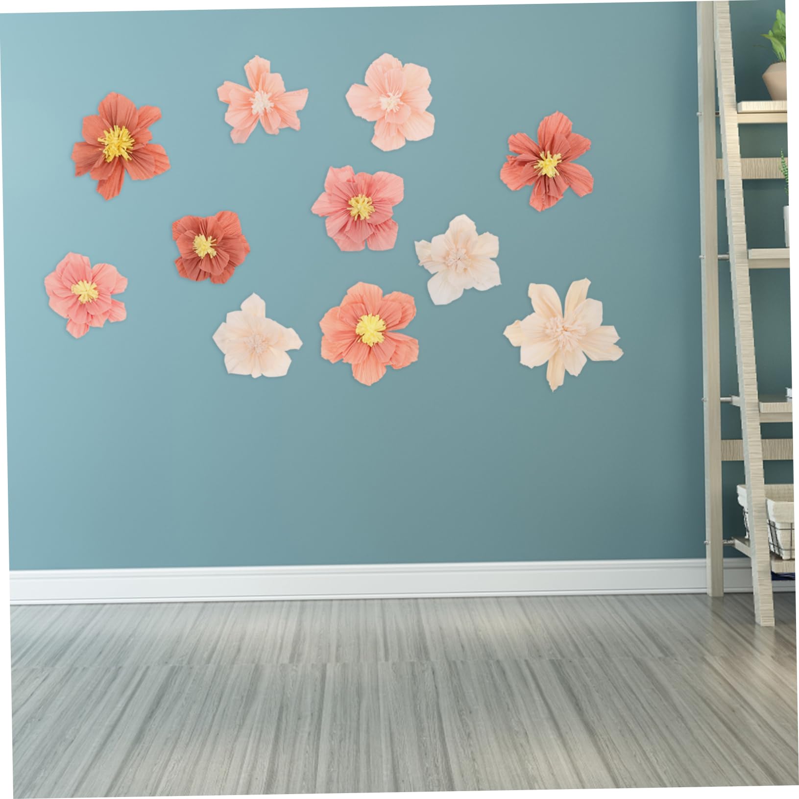 HAWILLOSCH 24pièces Fleurs Papier Crépon pour Décoration Murale Fleurs Artificielles Lifelike pour Mariages Fêtes Et Événements Spéciaux Variété De Couleurs Et Facile à Installer