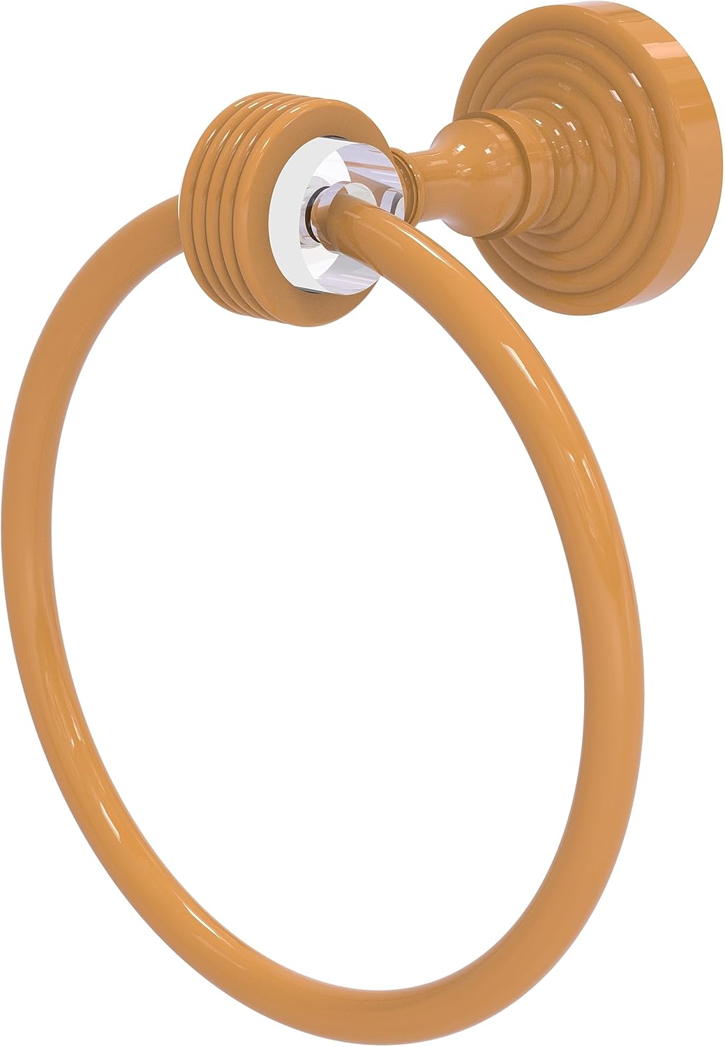 Allied Brass PG-16G Pacific Grove Collection Groovy Accents Towel Ring, Antique Bronze