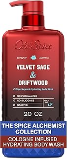 Old Spice Body Wash for Men, The Spice Alchemist Collection, 24/7 Cologne Infused Hydration, No Trade Off Formula, Free of Phthalates Silicones & Dyes, Velvet Sage + Driftwood Scent, 20 oz