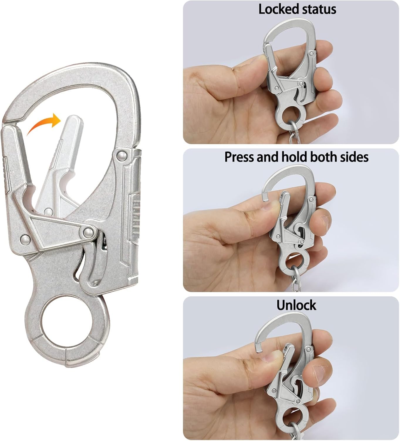 Ahiller Punk Chains for Pants Wallet Car Keys Pocket Jeans Belt with Double Locking Key Carabiner Clip,Goth Accessories - Image 3