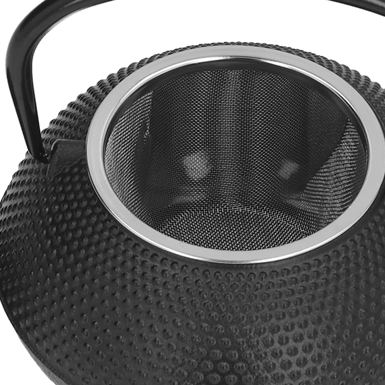 Aramox Juego de Tetera de Hierro Fundido, Juego de Tetera Japonesa de 800 Ml con 2 Tazas, de Hierro Fundido para Hervir y Preparar, de Estufa Negra Grabada para Amantes del té, Uso Familiar