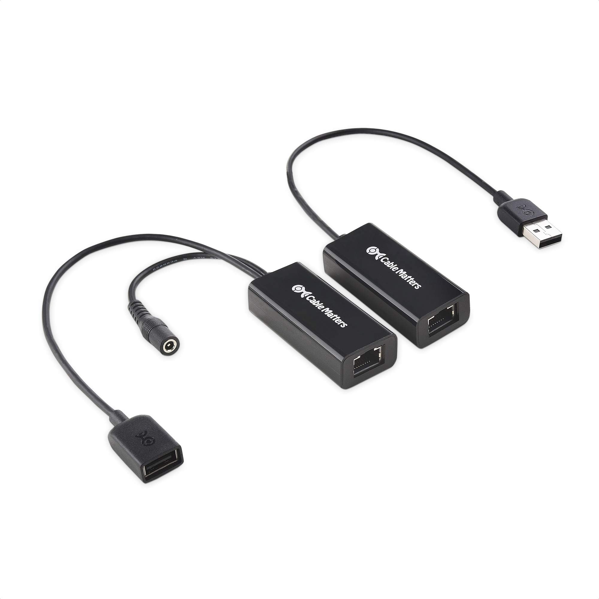 USB Over Ethernet Extender with Power Adapter up to 150 ft - Full USB 2.0 Support for Keyboard, Mouse, Webcam, and More