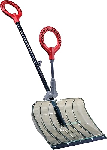 Miniatura 7 de Radius Garden 90111 - Pala de nieve ligera de polietileno de 18 pulgadas con agarre frontal para ahorrar espalda, gris sólido
