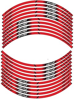 Tiras Adhesivas para Llantas de Moto Pegatinas Reflectantes Para Neumáticos De Motocicleta, Calcomanías Decorativas Para Ruedas Interiores Para Arpilia Para F800GT (Color : Rojo, Talla : 1 UK)