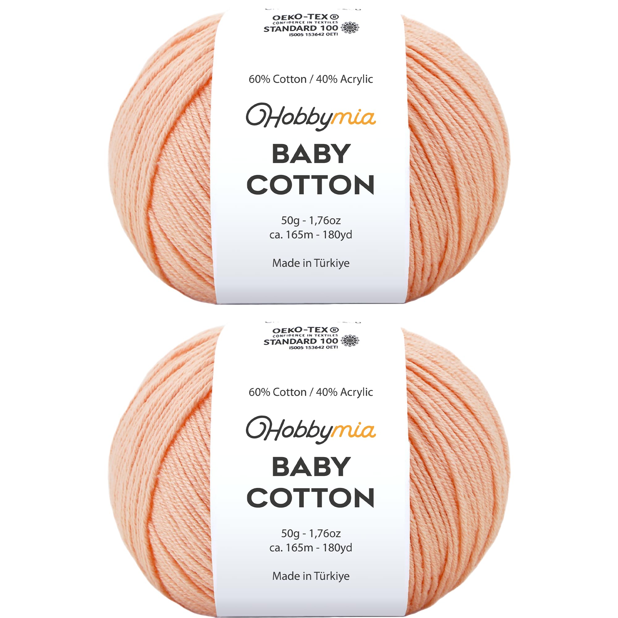 Baby Cotton Blend Yarn – Soft Sport Weight Yarn for Crochet & Amigurumi - 50g/180yds - 60% Cotton 40% Acrylic - Ideal for Baby & Knitting Proj.(Neon Green, 1 Ball) — view 148