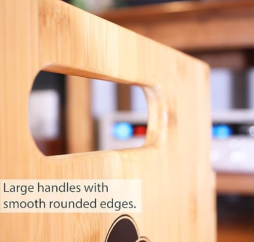 Miniatura 4 de Caja de discos de bambú de alta gama, con capacidad para hasta 80 discos (naturales) la caja de discos de bambú original