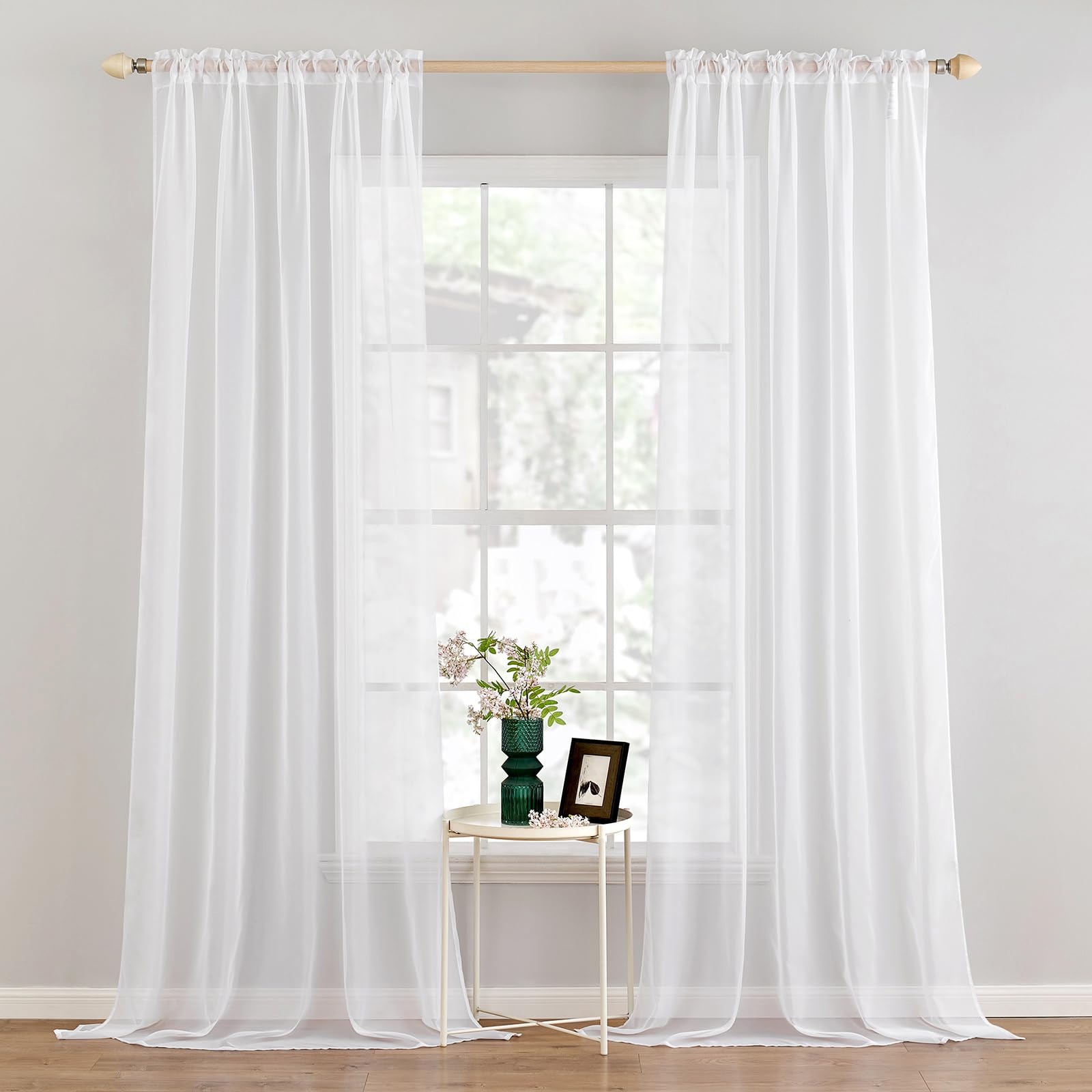 Amazon.com: MIULEE 2 Panels Solid Color White Sheer Window Curtains