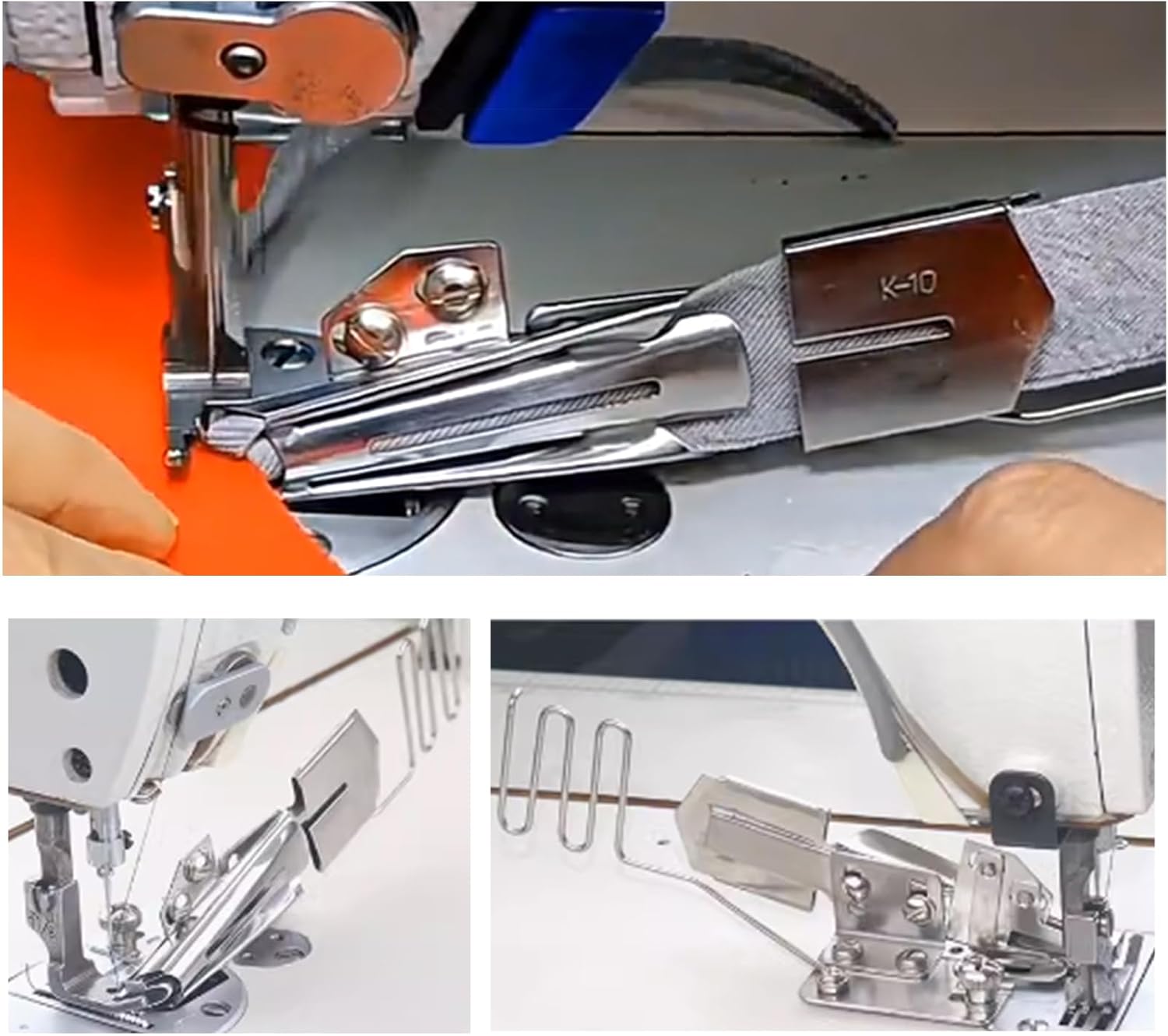 CKPSMS Brand -1SET Adjustable Double Folder Right Angle Bias Binder Set #K-10 for Single Needle Lockstitch Sewing Machines (Tape Size:32mm)