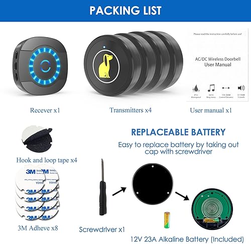 Miniatura 6 de Lalolee Campana de puerta para perro, timbre para entrenamiento de perros, timbre de puerta para entrenamiento de perros y cachorros, puerta