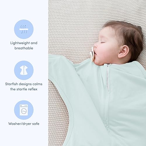 Miniatura 3 de SleepingBaby Zipadee-Zip Manta de Transición para Envolver - Acogedora Manta para Envolver Bebé con Conveniencia de Cremallera - Manta Vestible