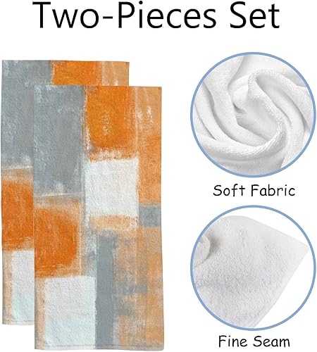 Vista 45 de Juego de 2 toallas de mano de baño, toallas de mano de girasol, toalla de cara floral amarilla, toallas decorativas suaves y absorbentes para baño