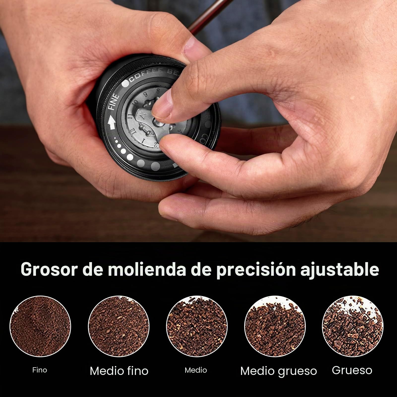 Molino Manual de Café Newlukpro M6 - Capacidad 25g, Núcleo de Molienda Hexagonal Afilado, Portátil para Café Concentrado