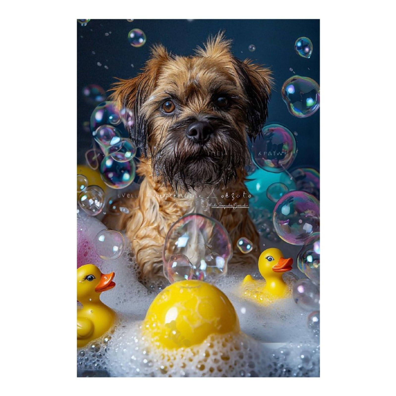 Poliuaws Border Terrier Dog Diamond Painting 5D Diy Crystal Art With Diamonds Gem Art Diamond Painting Kits Adults For Adults Beginner 8"X12"
