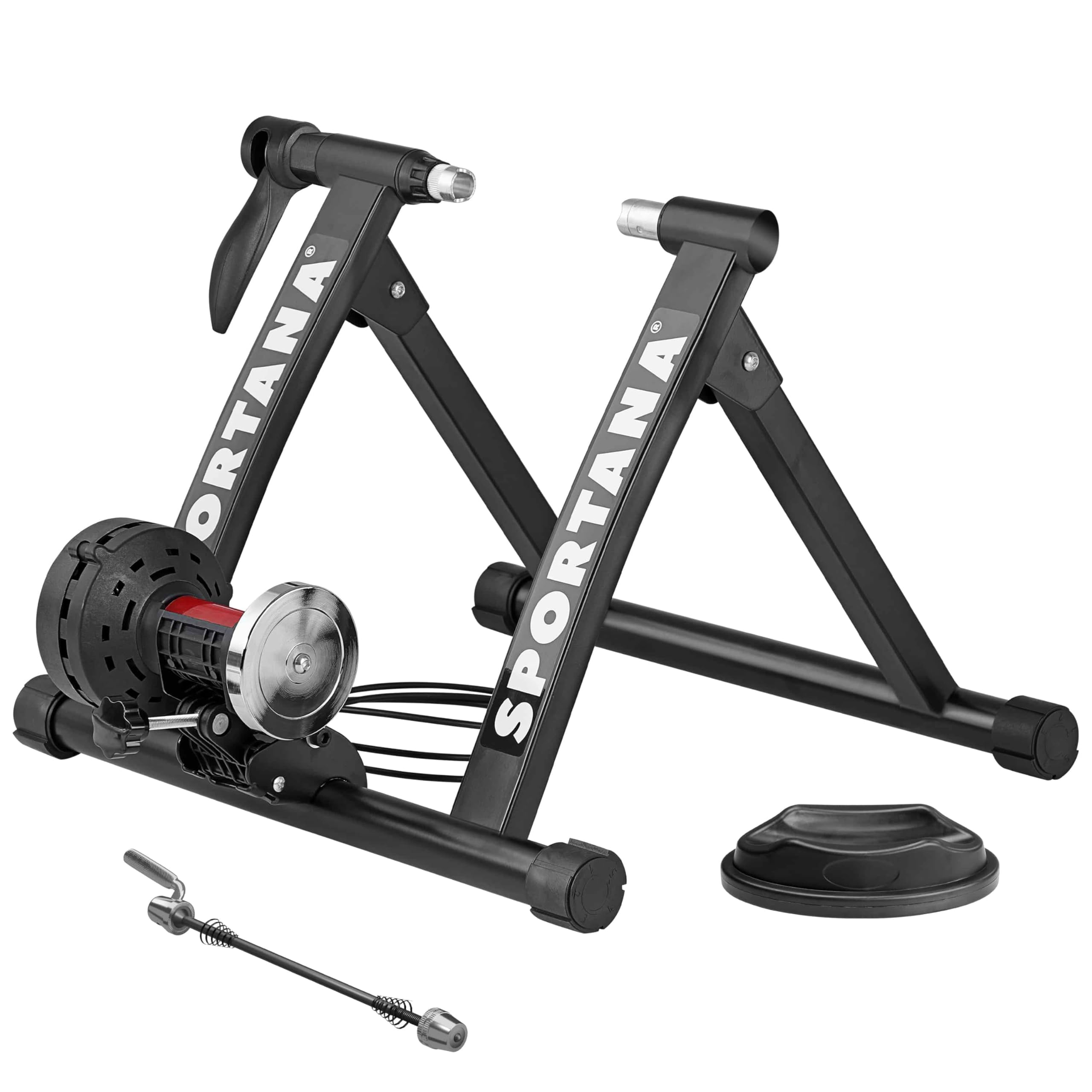 Home Trainer vélo Max. 150kg entraîneur vélo Noir Pliable Acier 26'/28' Support 6 Niveaux de résistance Frein