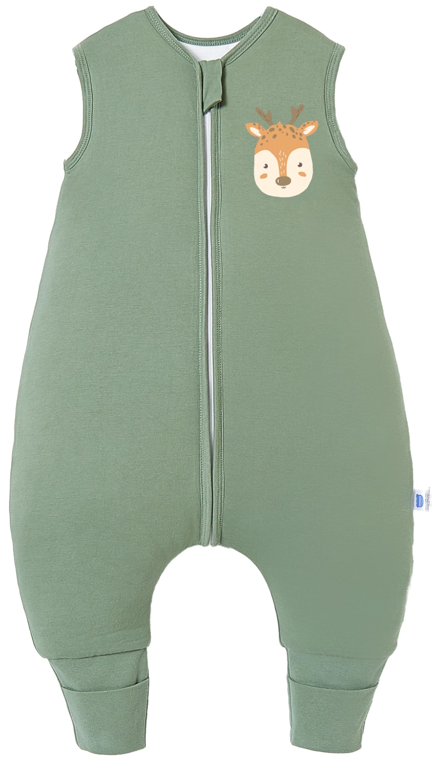 Chilsuessy Baby Schlafsack mit Füßen 2.5 Tog Winter Schlafsack Babyschlafsack mit Beinen Schlafstrampler für Jungen Mädchen, 2.5 Tog/Grün, 90cm/Baby Höhe 100-110cm