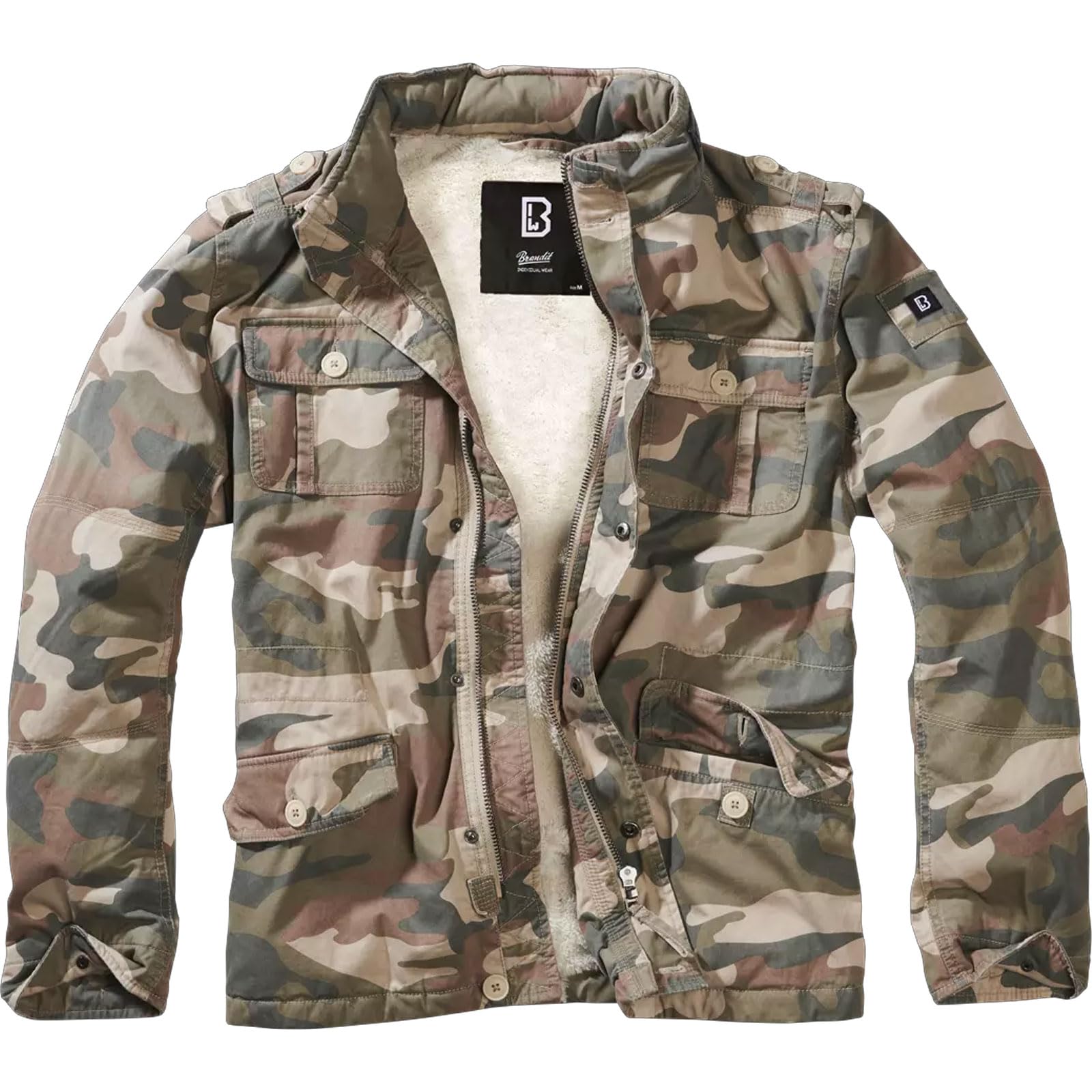 Brandit Men Sherpa-lined Cold-weather Casual Outdoor Classic Field Jacket