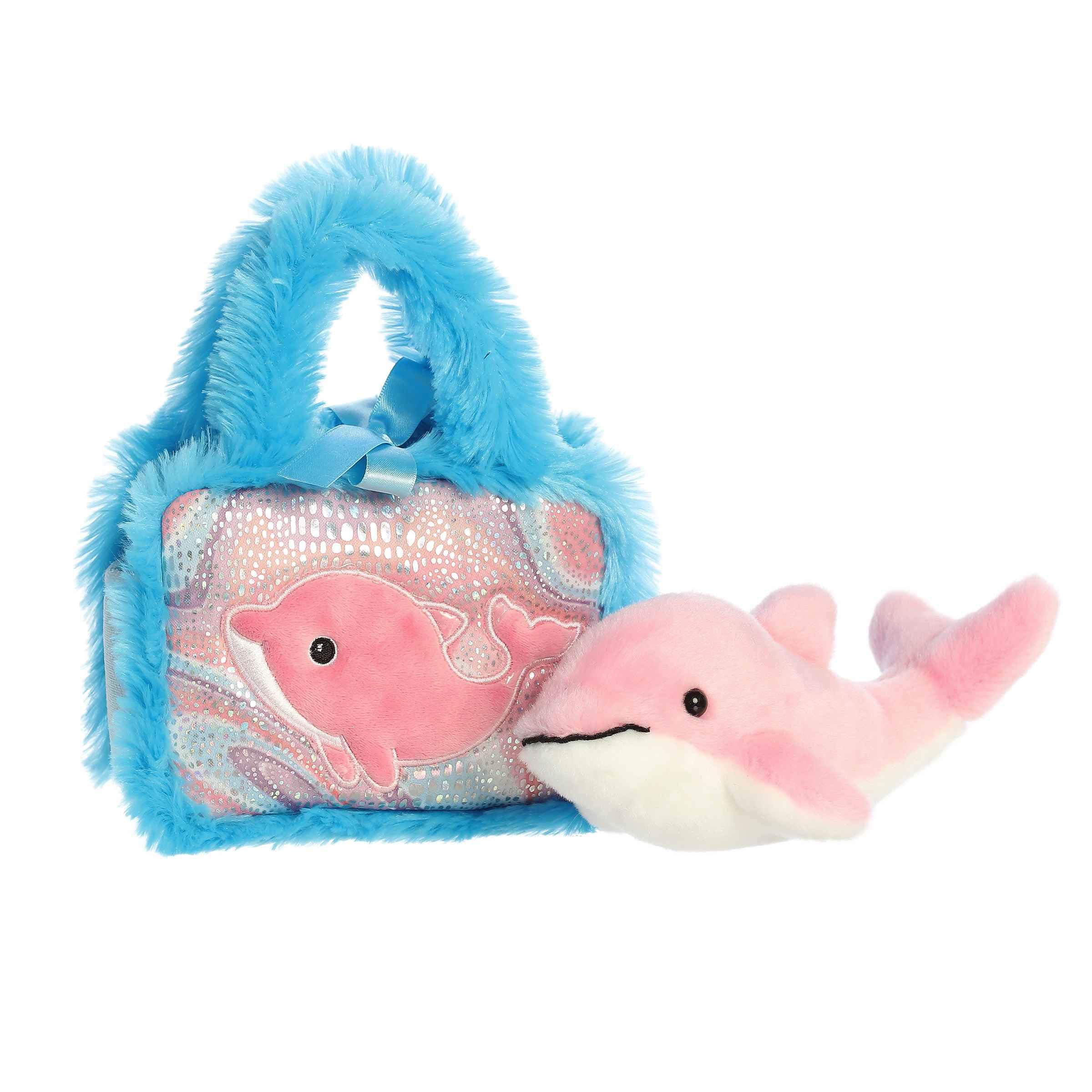 Aurora(r) Fashionable Fancy Pals(tm) Aquarium Collection Stuffed Animal - Plush with Stylish Purse for Dress Up Fun for Kids 3+ Years, Costumes, and Birthdays - Dolphin 7 Inches - Image 6