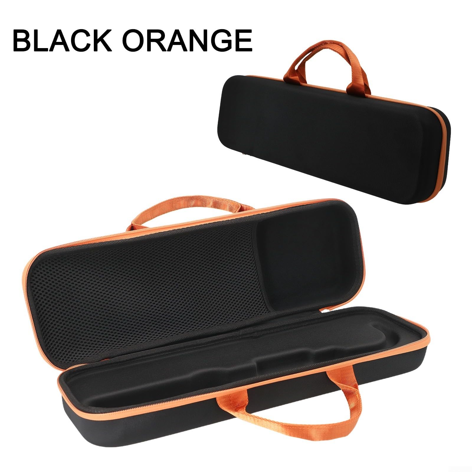 Custodia rigida in EVA per piastra per capelli Airstrait HT01, accessorio da viaggio, protettiva, con materiale antiurto resistente ai graffi e chiusura sicura (nero e arancione)