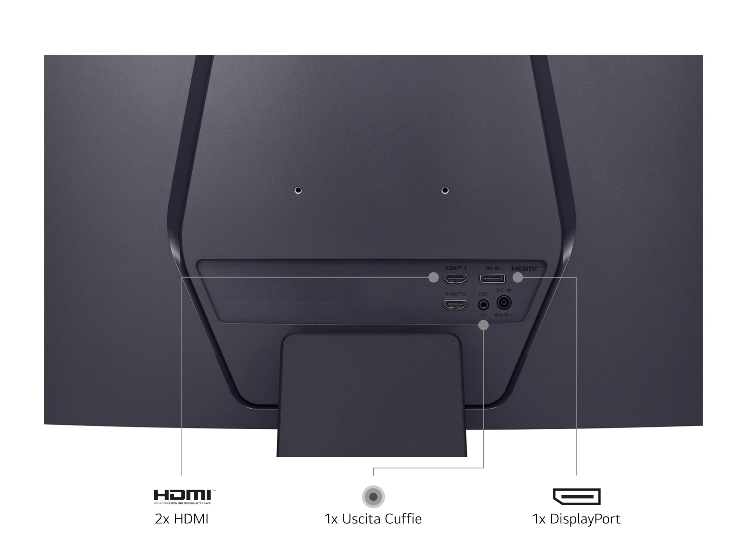 LG UltraGear 32GS60QC Monitor Gaming 32" Curvo QHD (2560x1440), 180Hz, 1ms, AMD FreeSync Premium, HDR 10, HDMI 2.0, DisplayPort 1.4, AUX, Flicker Safe, Nero