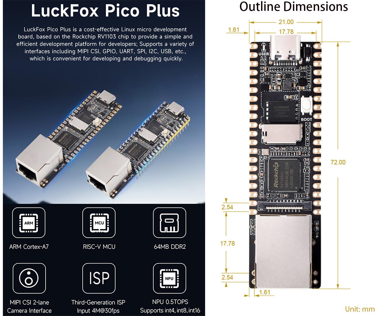 Amazon.com: Luck-Fox Pico Plus M RV1103 Linux Micro Development