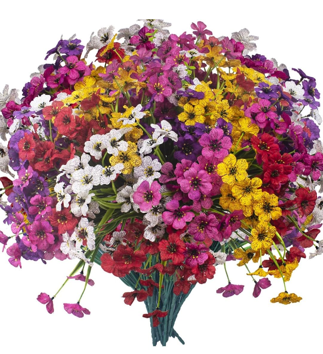 VRB Dec Plastic 2 Bunch Artificial Dahlia/Daisy Flower Sticks Fake Bunch Decorative Items for Home Decor, Living Room, Table Decoration, Christmas, Wedding (Mix Color), Multicolour