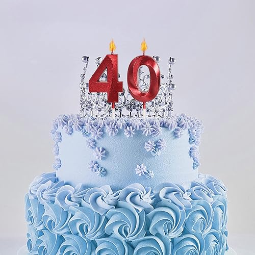 Miniatura 3 de Velas rojas de cumpleaños 35 y 53 para pasteles, número 35 53 con purpurina para decoración de tartas de fiesta, aniversario, boda, celebración