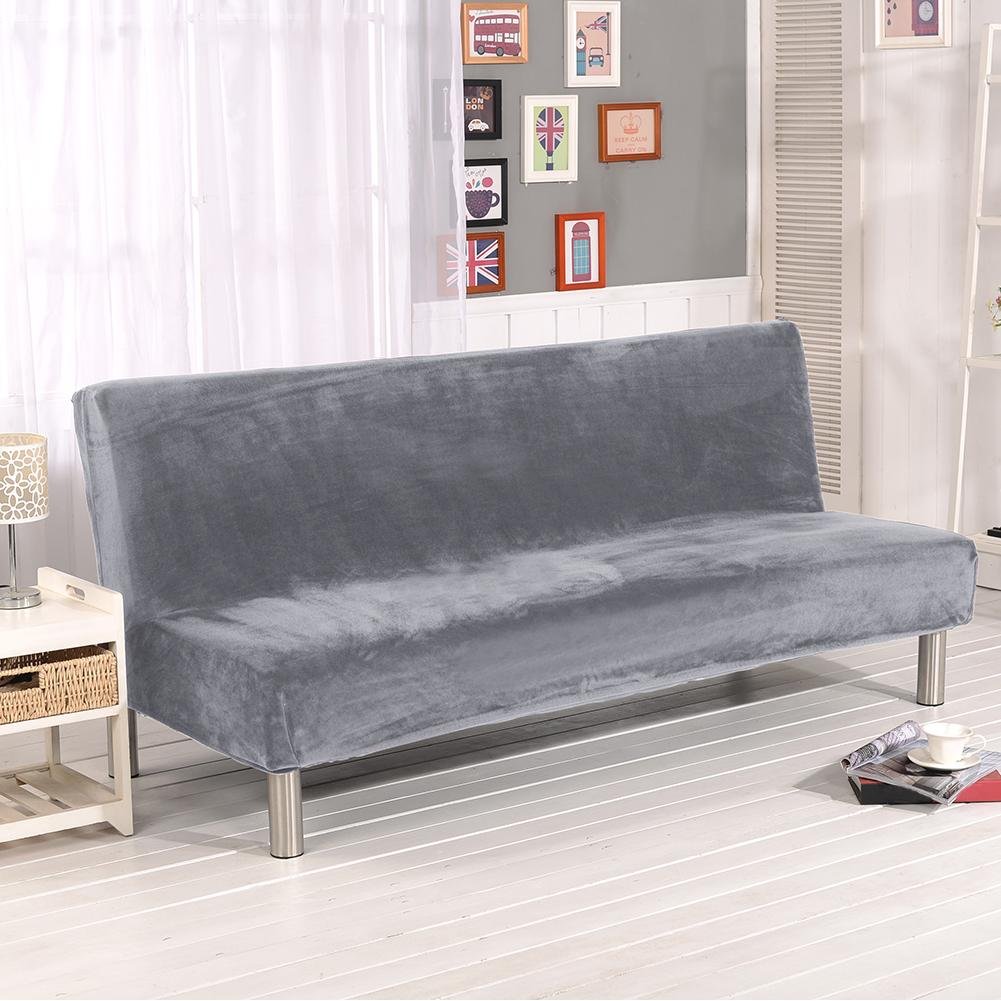 Housse de canapé sans bras et couverture canape élastique universelle en peluche AB05