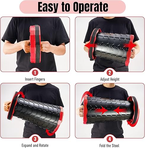 Miniatura 4 de Taburete Plegable Mejorado Engrozado, Taburete Portátil Plegable Retráctil para Pesca, Senderismo, Barbacoa, Fiestas, Actividades al Aire Libre