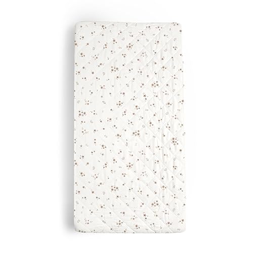 Makemake Organics Funda para cambiador orgánico, certificado GOTS, de algodón orgánico, no tóxico, acolchado, ultra suave, flores para niñas (16 x