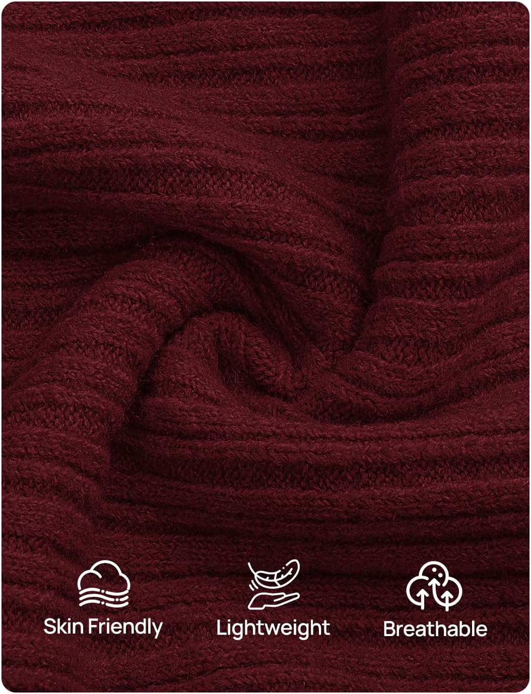 ZESICA Women's Off The Shoulder Sweater 2026 Oversized Long Sleeve Fall Winter Ribbed Knit Tops Pullover Sweaters - Image 5