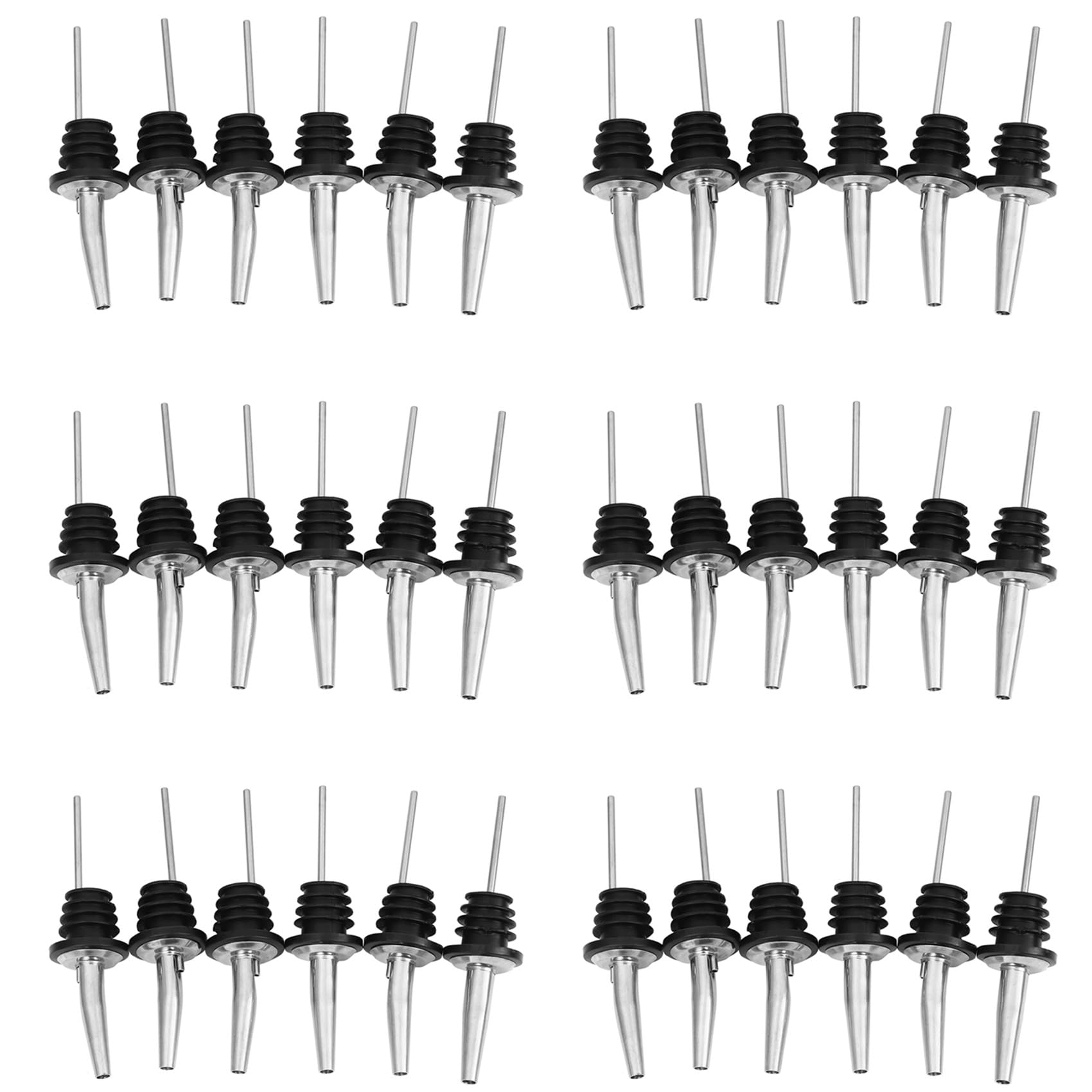 Hndhbfgrt 36Pcs Stainless Steel Spirit Wine Bottle Pourer Stopper Free Liquor Cocktail