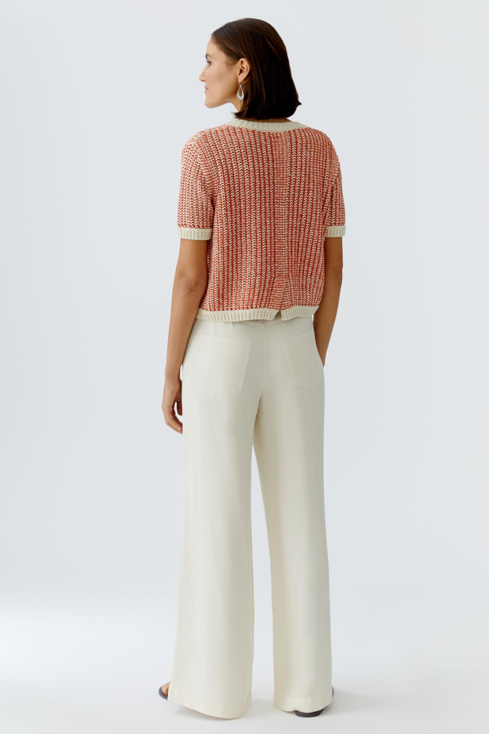 Oui Damen Pullover lässig geschnitten Bi Color