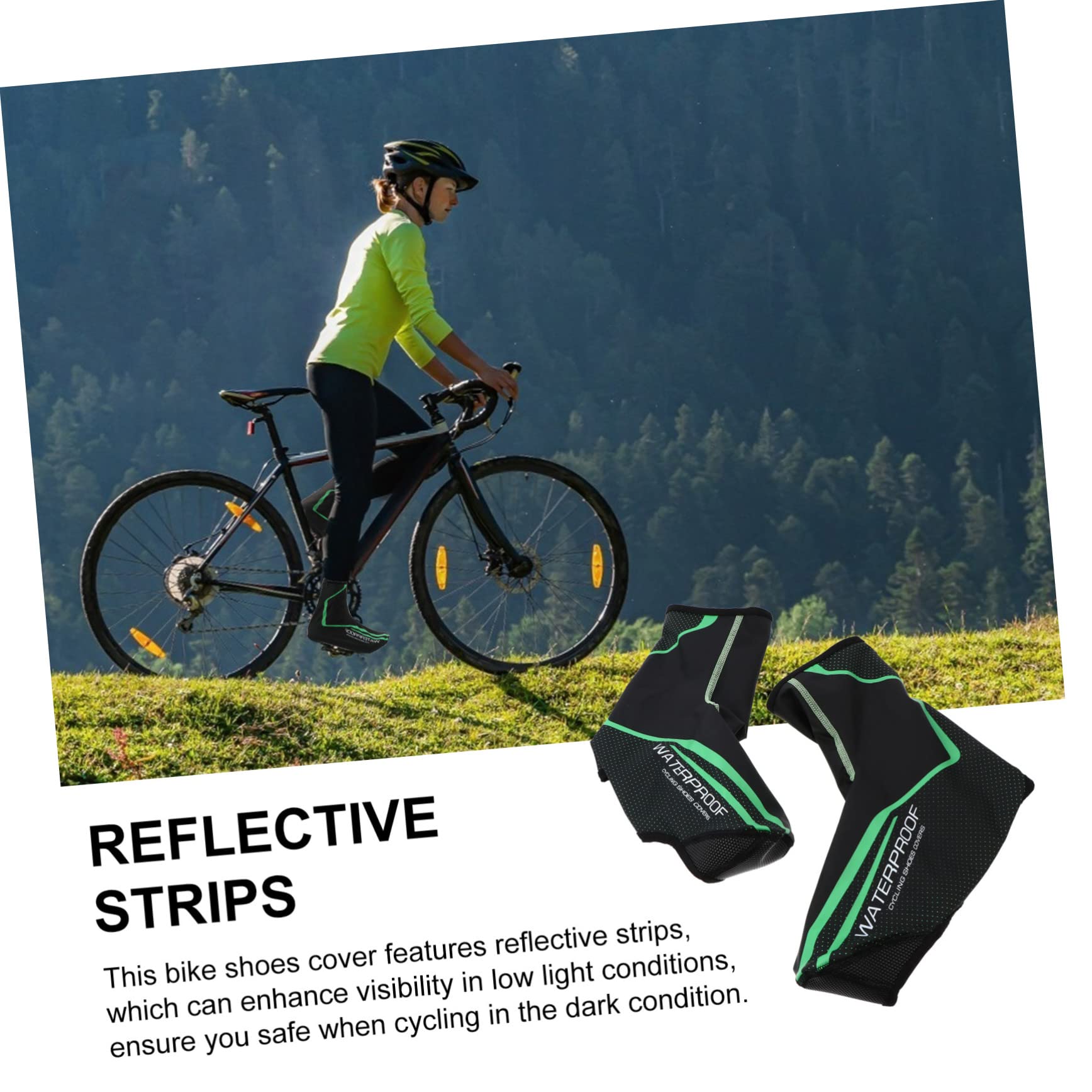 Cubrezapatillas De Ciclismo Resistentes Al Desgaste y Reflectantes Protección para Pies Fríos