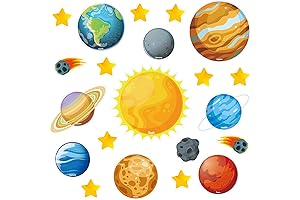42 Count Space VBS Decorations Solar System Party Supplies Sun 8 Planets Galaxy Decals