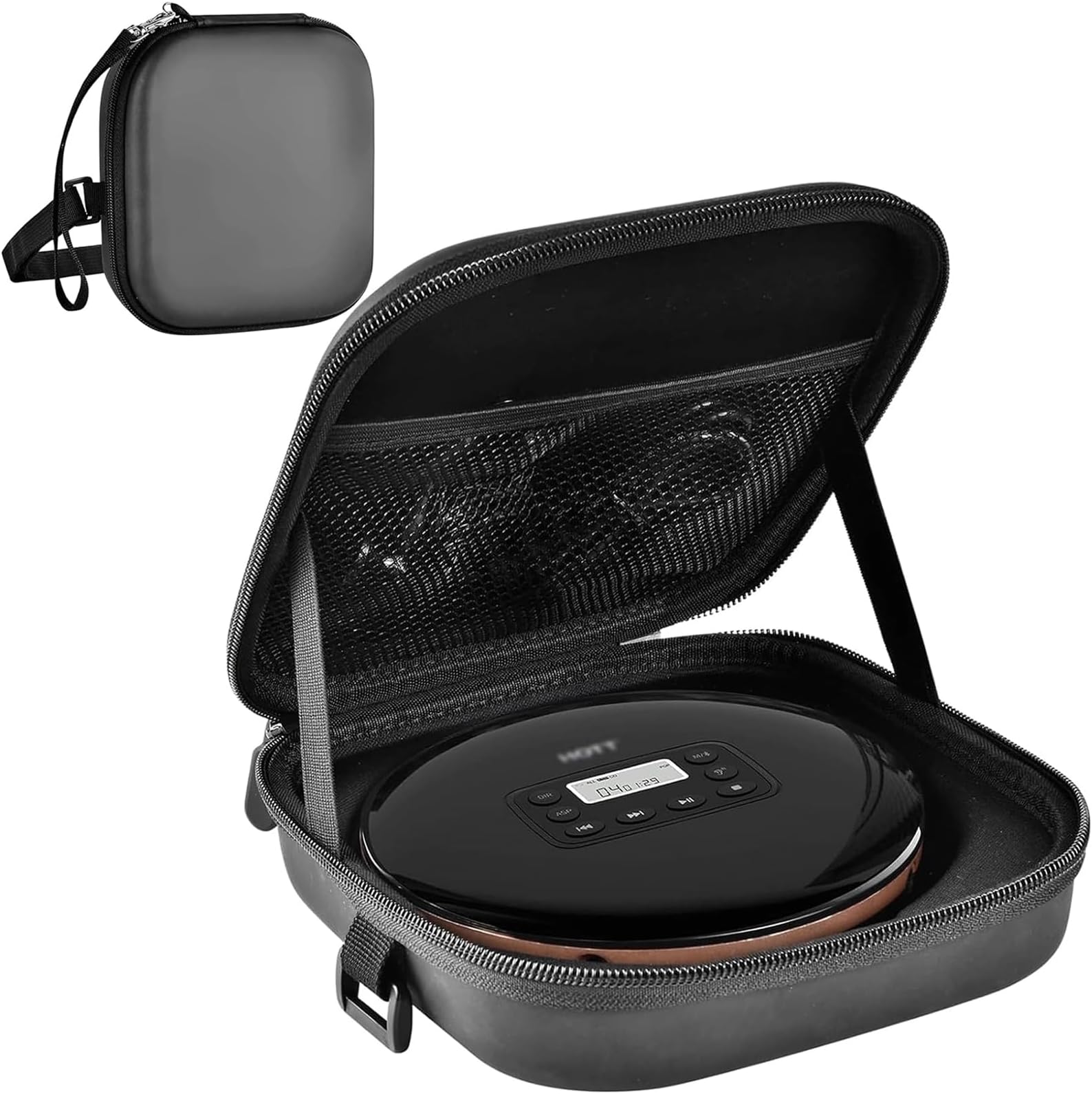 Portable CD Player Case with Belt, for Deluxe, for Sunoony, for MEGATEK, for Gueray, for ARAFUNA, for Klim, Travel Carrying Holder Storage for Walkman and Cable Accessories (Case Only) (Black)