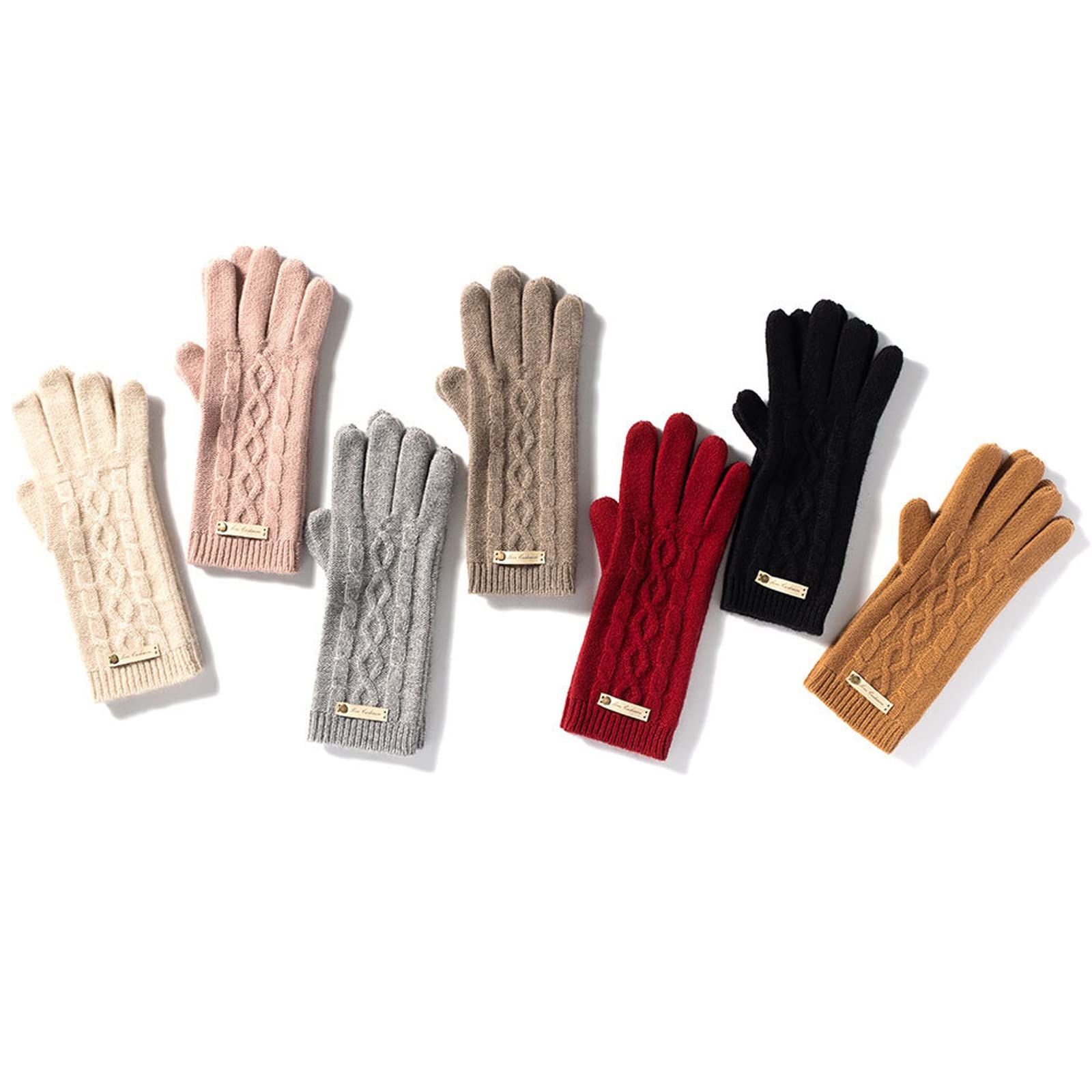 Guantes Invierno Mujer Guantes de Invierno Women's Womening Knitting Ladies Guantes de Cinco Dedos for Conducir y Montar Actividades al Aire Libre Guantes Esqui (Color : G)