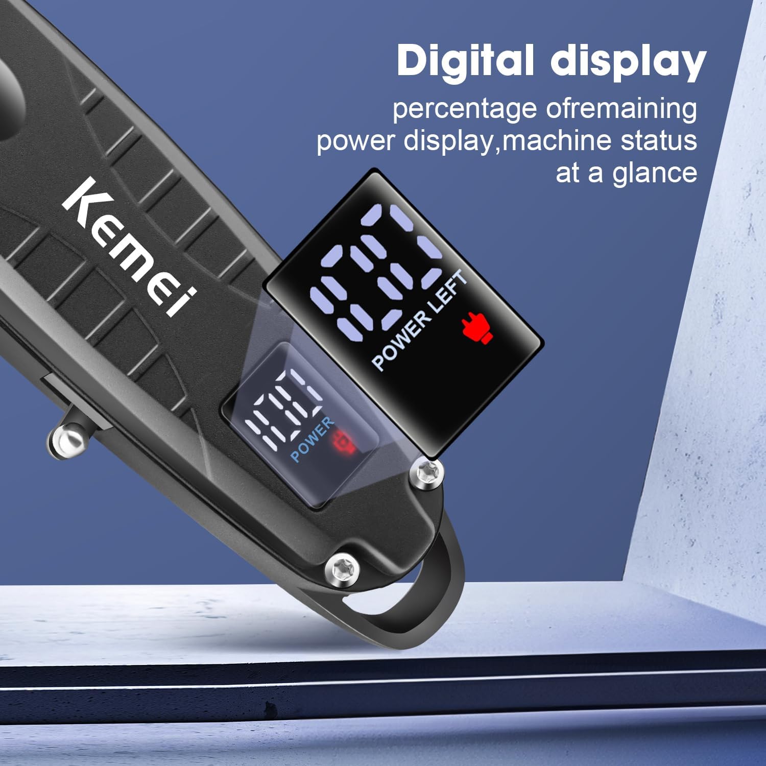 KEMEI Professional Hair Clipper & Cordless Barber Clipper for Men, USB Rechargeable Barber Clipper for Hair Cutting, Clipper for Haircut,Gifts for Men