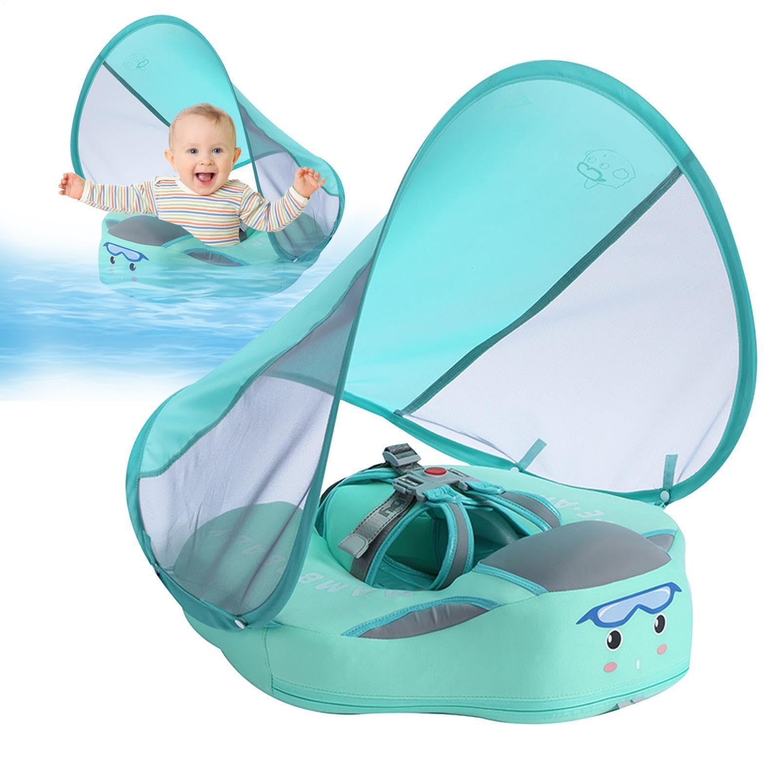 Schwimmhilfe Mit Sonnenschutz Schwimmring Für Kleinkinder Ohne Aufblasen | Mit Sonnenschutz UPF50+ Für s Von 3-24 Monaten – Für , See, Badewanne & Reisen