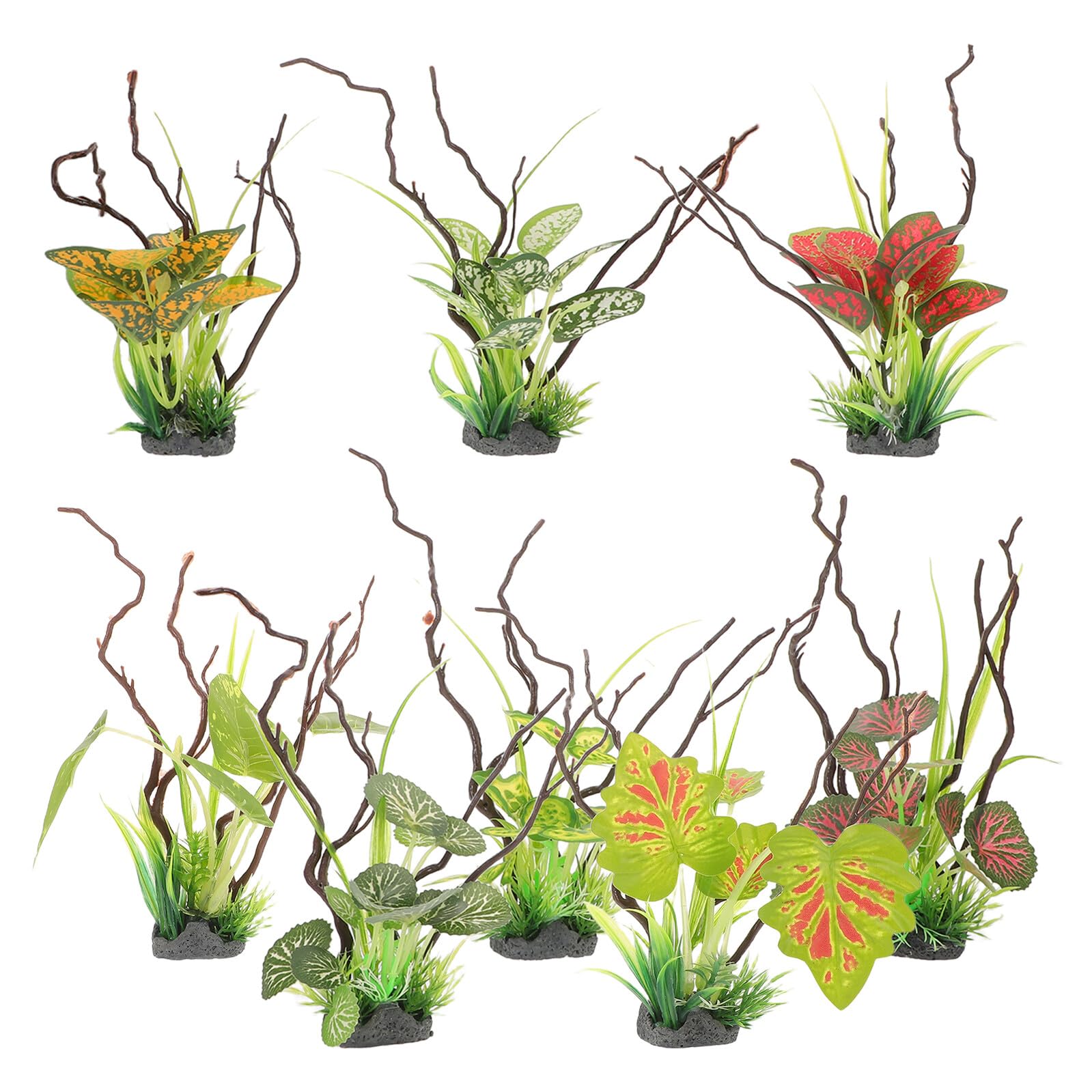 8pcs Lifelike Aquarium Plants and Artificial Fish Tank Decorations with Realistic Plastic Water Grass for Freshwater Tanks Underwater