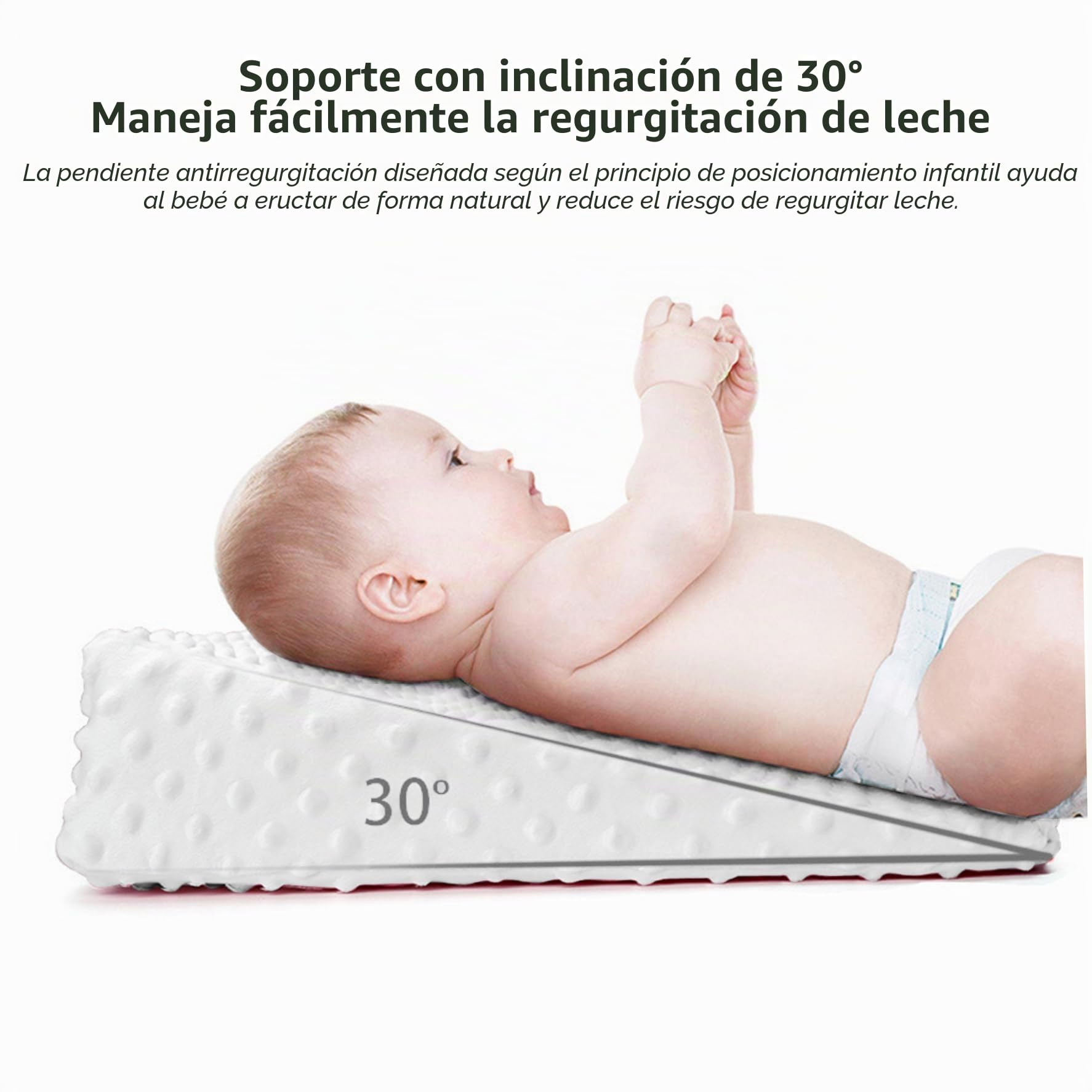Almohadas de Lactancia, Almohada de Cuña para Bebé para Recién Nacido, Almohadas de Lactancia Anchas y Estables para Materna, Almohada para Recién Nacido Anti Reflujo con Protuberancias Sen