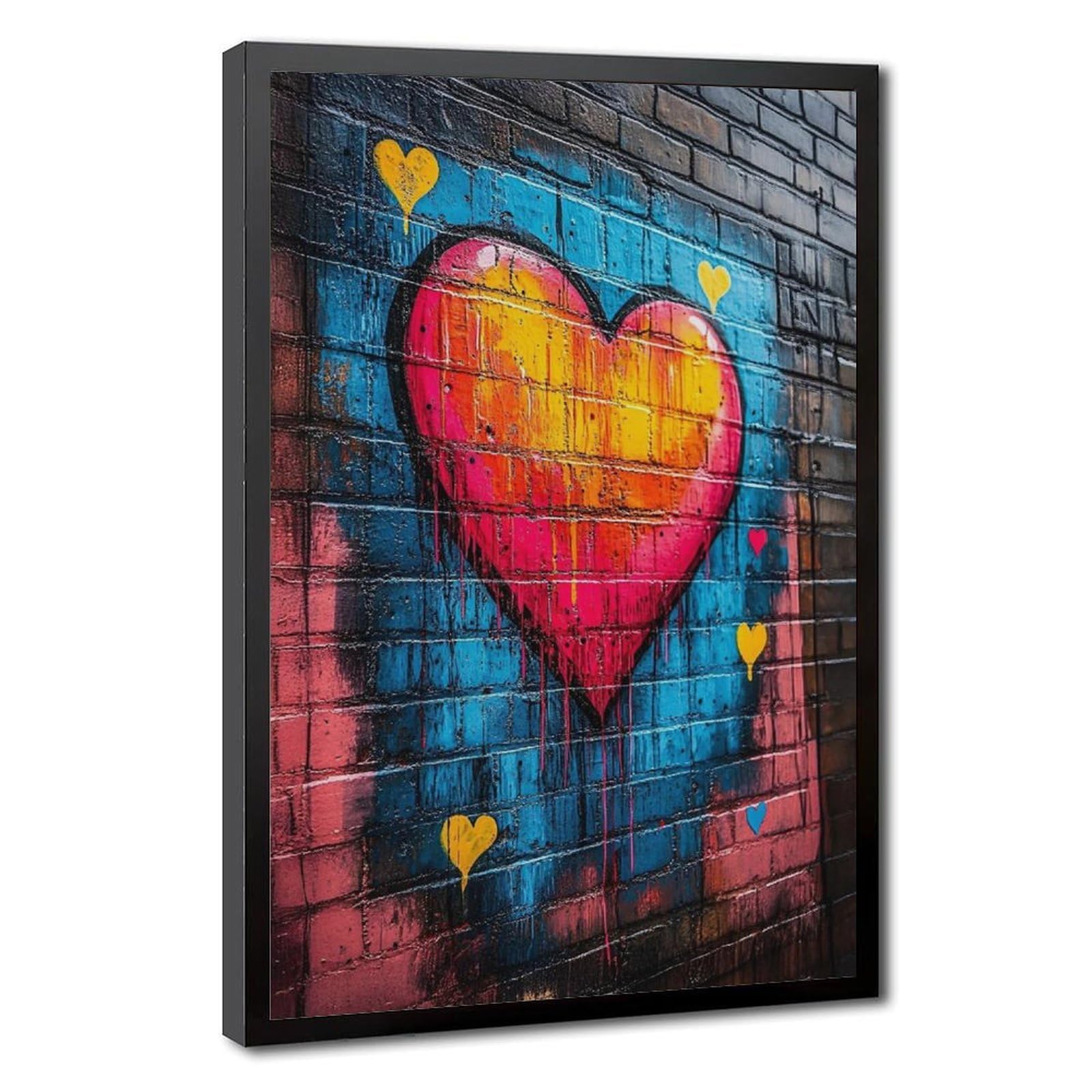 Bareronor Heart Graffiti Canvas Poster for Dorm Room Decor Gift