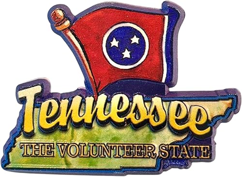 Miniatura 1 de Imán coleccionable de recuerdo para nevera con bandera del estado de Tennessee