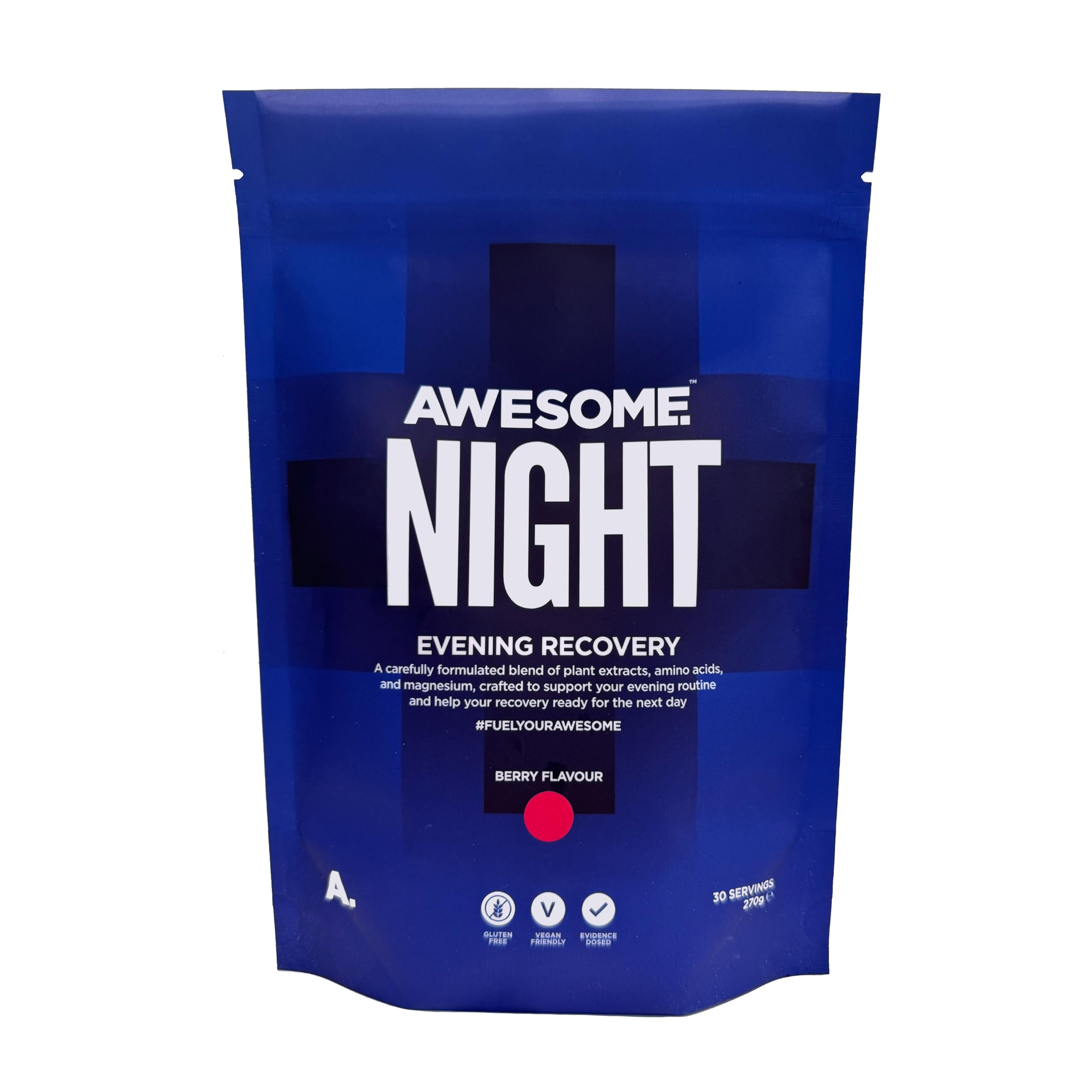 Awesome Supplements - Sleep Supplement - Night Recovery Berry Flavor, 270g