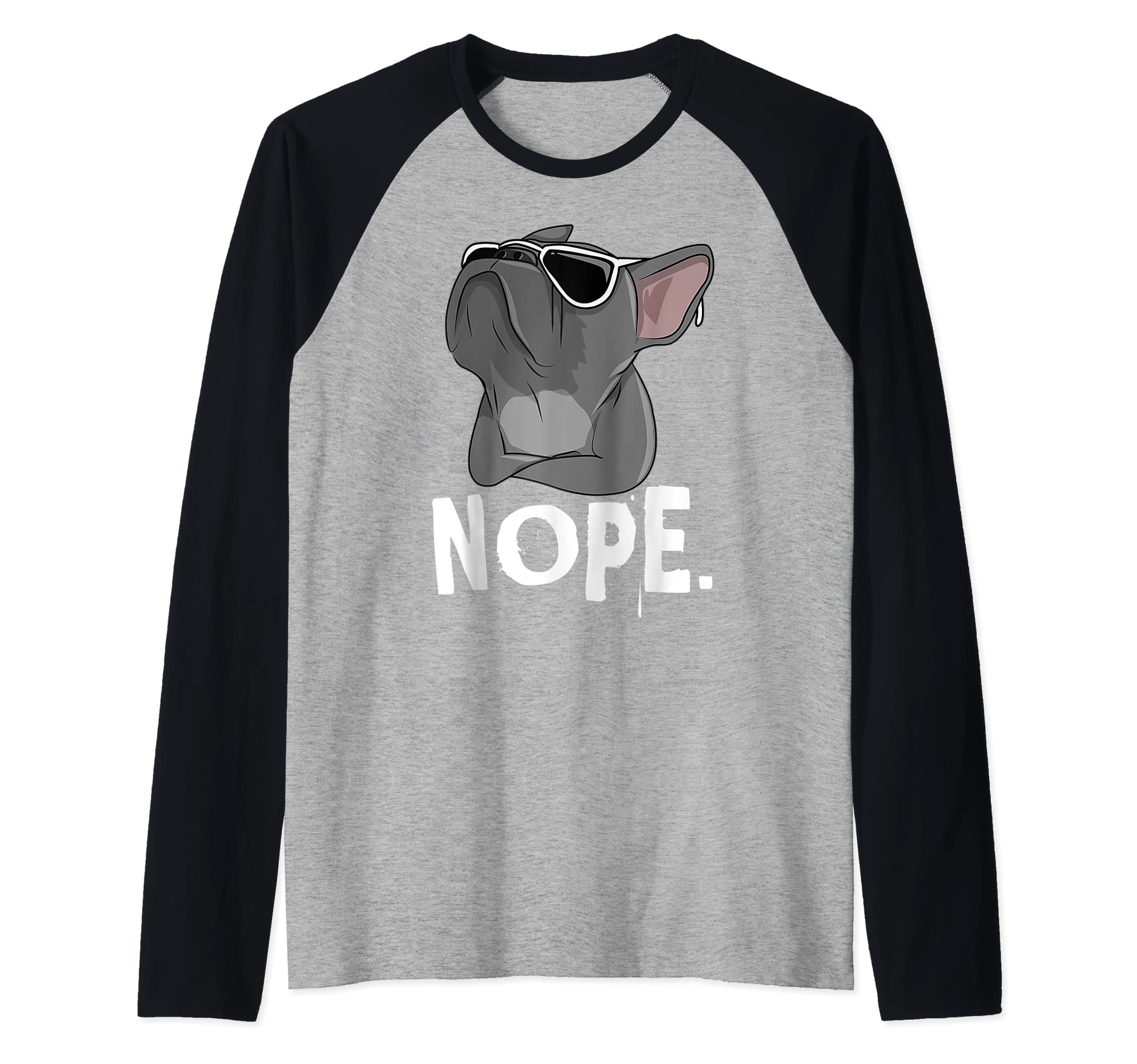 CATCaterpillar Nope Lazy Frenchie For French Bulldog Dog Lover Raglan Baseball Tee