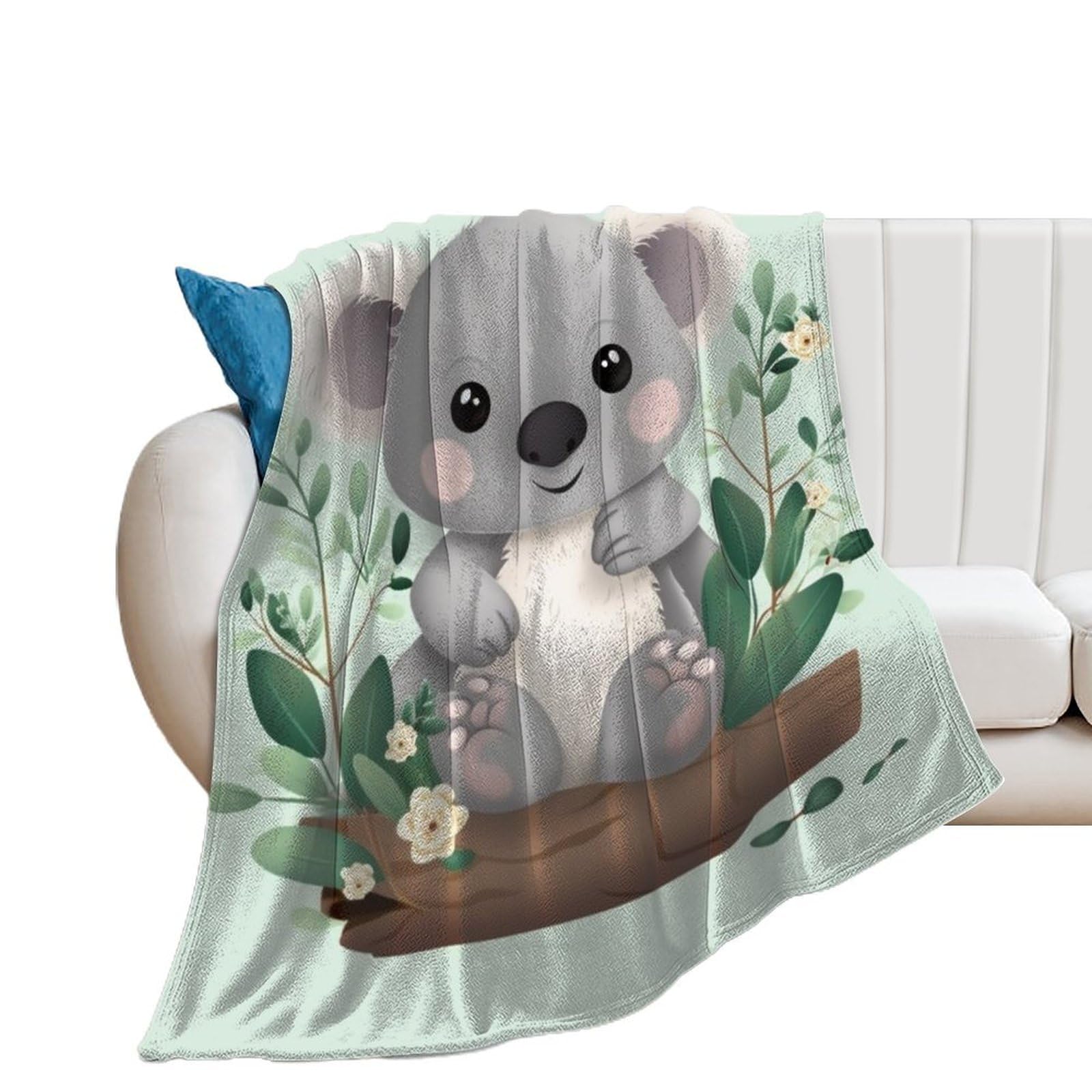 PrelerDIY Koala Überwurfdecke – Superweich Aus Anti-Pilling-Fleece, 152 X 128 Cm, Für Kinder & Couch