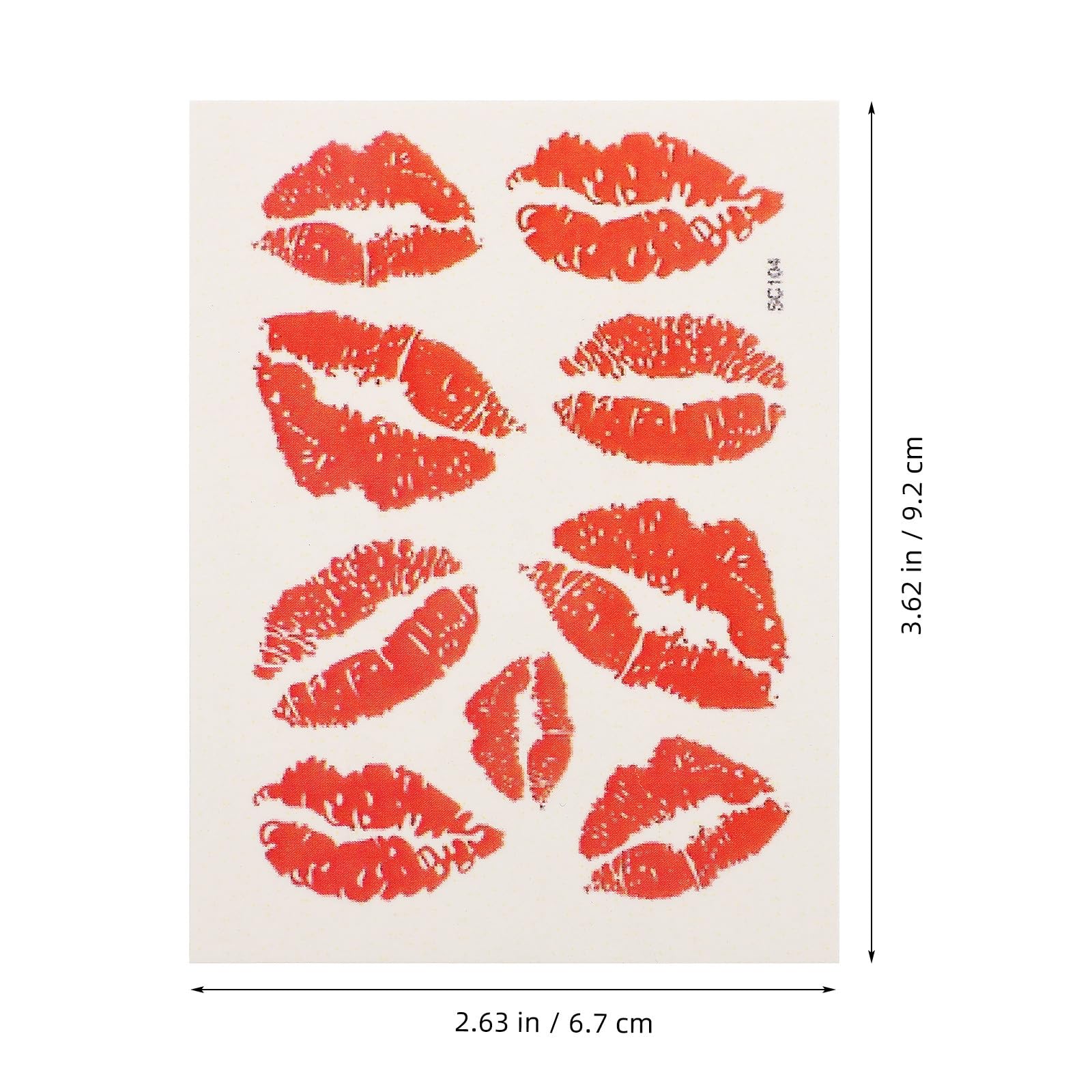 FRCOLOR 6 Tatuaggi Temporanei a Forma di Labbra Rosse per San, Adesivi Temporanei Impermeabili per La Festa di San