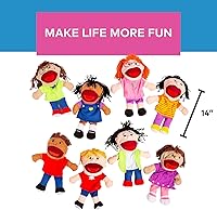 Vista 4 de Fun Express – Muñecos de felpa Happy kids Colección multiétnica (1 paquete de 8), Multicolor