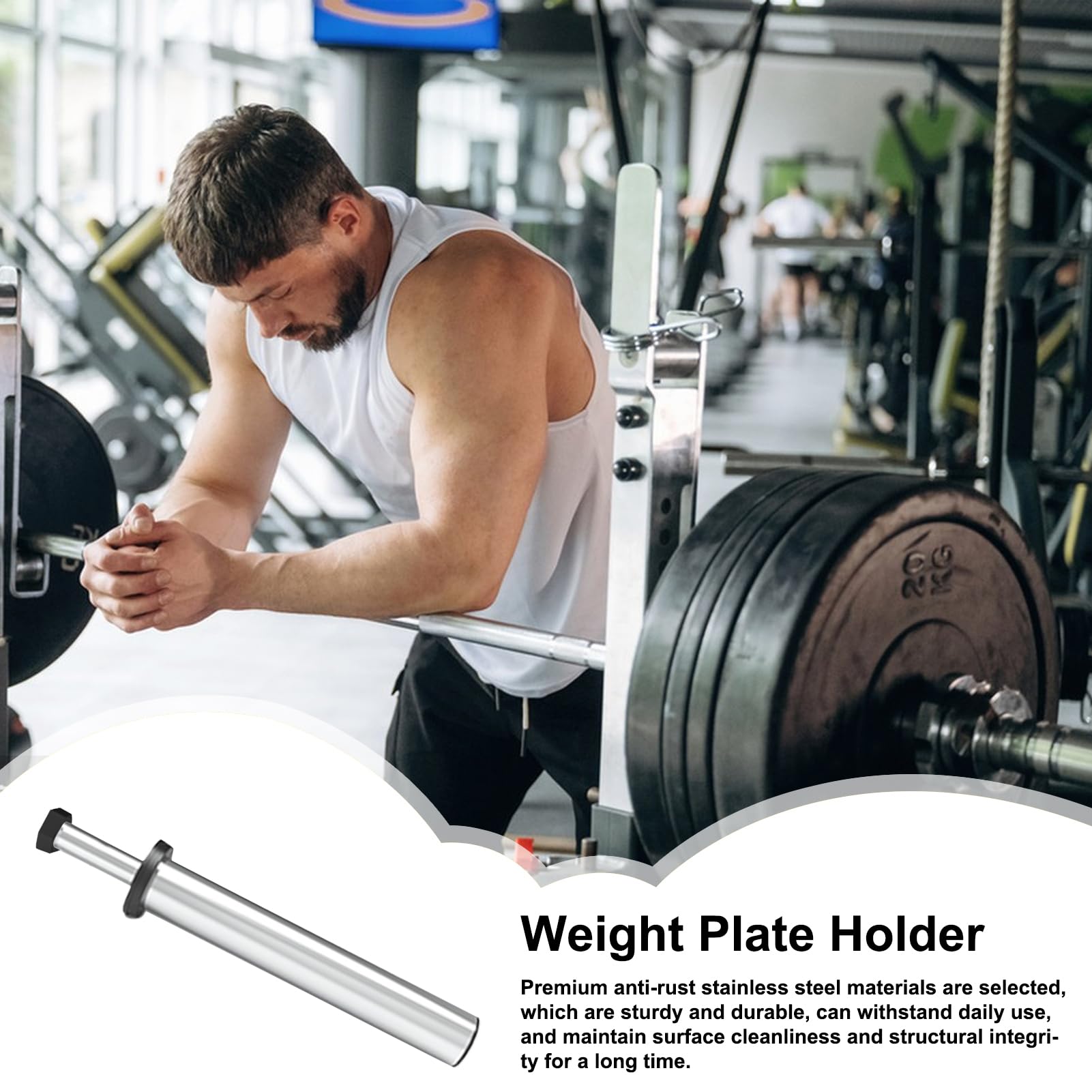 Supporto per piastre da palestra, resistente, robusto supporto per bilanciere, accessorio per squat per familiari, amici, adulti appassionati di allenamento