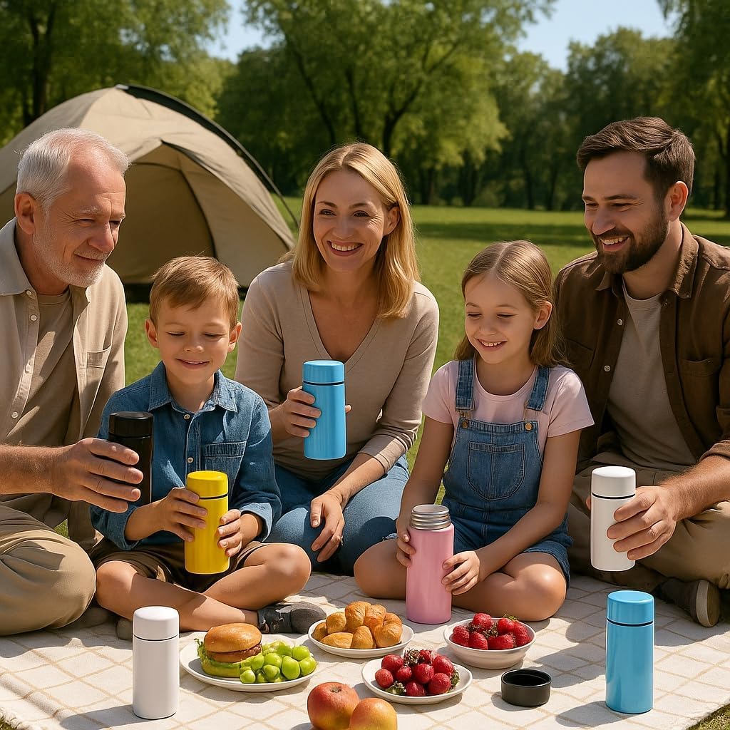 Mini Water Bottle, 5oz, Insulated Stainless Steel, Slim Tumbler, Flask for Travel, Sports, School, Purse, Coffee Cup, Coffee Bottles, Keep Hot and Cold (Black) - Image 4