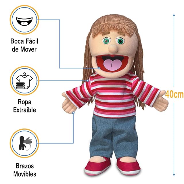 Foto 3 de 5 de ''Emily'', 14In Glove Puppet, Peach -Affordable Gift for Your Little One! Item #DSPU-SP3821 by Silly Puppets